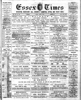 cover page of Essex Times published on April 1, 1887