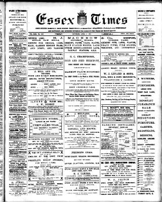 cover page of Essex Times published on April 1, 1893