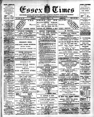cover page of Essex Times published on August 2, 1893