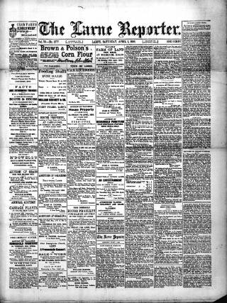 cover page of Larne Reporter and Northern Counties Advertiser published on April 1, 1893