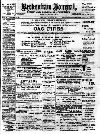 cover page of Beckenham Journal published on June 13, 1914