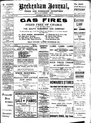 cover page of Beckenham Journal published on May 22, 1915