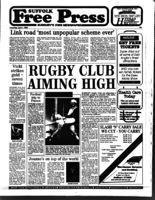 cover page of Suffolk and Essex Free Press published on April 1, 1993