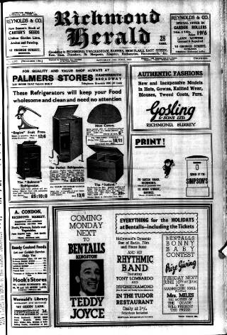 cover page of Richmond Herald published on June 13, 1936