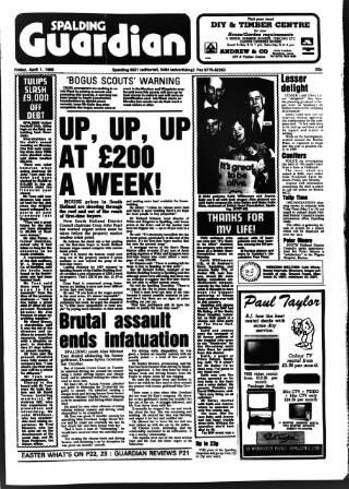 cover page of Spalding Guardian published on April 1, 1988