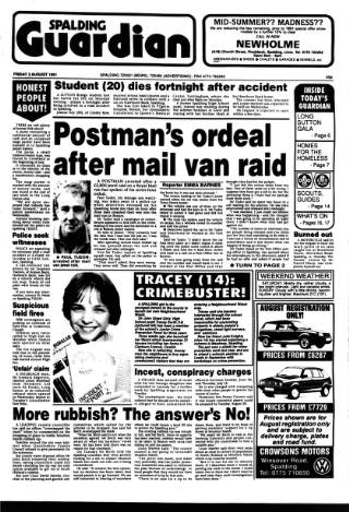 cover page of Spalding Guardian published on August 2, 1991