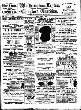 cover page of Walthamstow and Leyton Guardian published on April 1, 1904