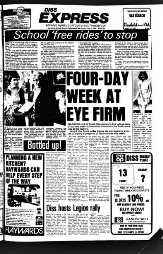 cover page of Diss Express published on June 13, 1980
