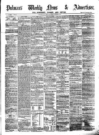 cover page of Pulman's Weekly News and Advertiser published on November 2, 1875