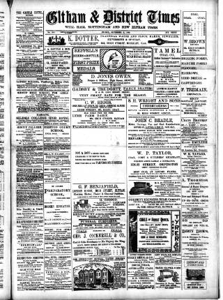 cover page of Eltham & District Times published on November 2, 1906