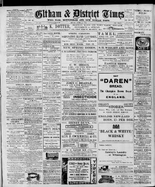 cover page of Eltham & District Times published on April 1, 1910