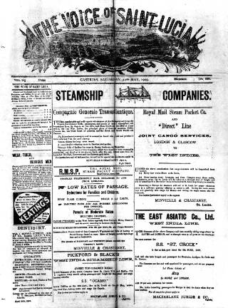 cover page of Voice of St. Lucia published on May 22, 1909