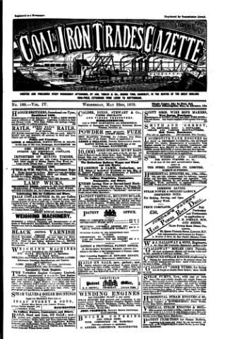 cover page of Midland & Northern Coal & Iron Trades Gazette published on May 22, 1878