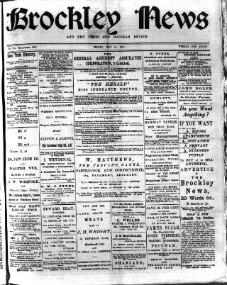 cover page of Brockley News published on May 22, 1896