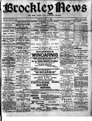 cover page of Brockley News published on June 13, 1902