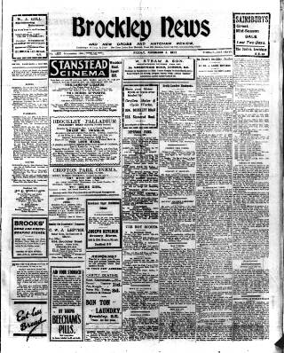 cover page of Brockley News published on November 2, 1917