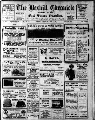 cover page of Bexhill-on-Sea Chronicle published on April 1, 1911