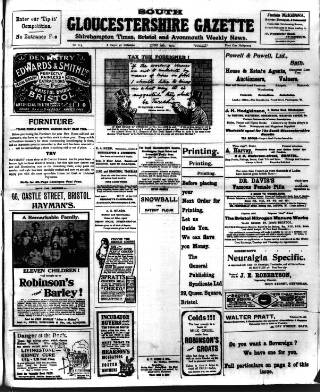 cover page of South Gloucestershire Gazette published on June 13, 1913