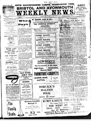 cover page of South Gloucestershire Gazette published on May 22, 1920