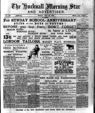 cover page of Hucknall Morning Star and Advertiser published on May 22, 1896
