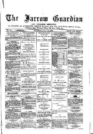cover page of Jarrow Guardian and Tyneside Reporter published on April 1, 1876