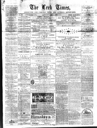cover page of Leek Times published on April 1, 1871