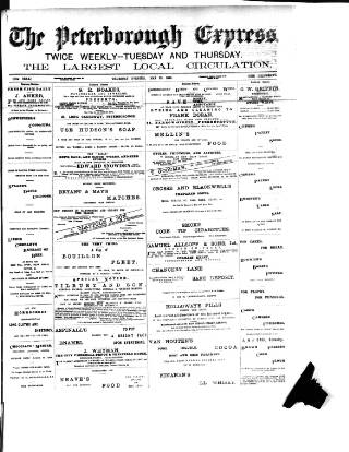 cover page of Peterborough Express published on May 22, 1890