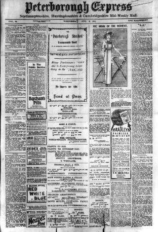 cover page of Peterborough Express published on August 2, 1911