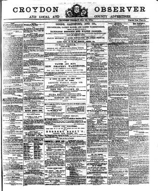 cover page of Croydon Observer published on May 22, 1874