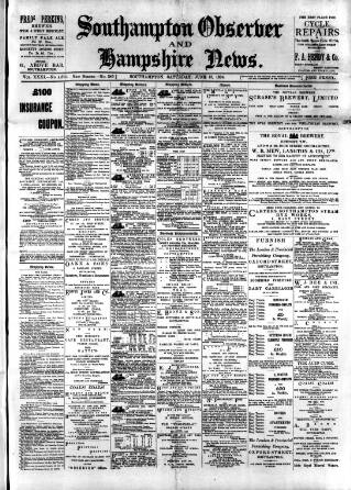 cover page of Southampton Observer and Hampshire News published on June 13, 1896