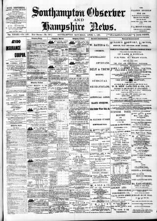 cover page of Southampton Observer and Hampshire News published on April 1, 1899