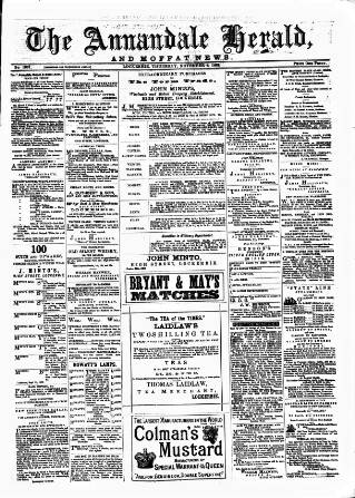 cover page of Annandale Herald and Moffat News published on November 2, 1882