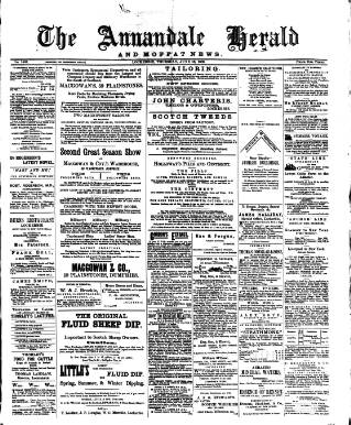 cover page of Annandale Herald and Moffat News published on June 13, 1889