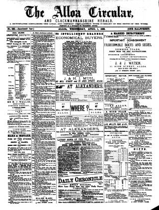 cover page of Alloa Circular published on April 1, 1885
