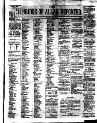 cover page of Bridge of Allan Reporter published on May 22, 1875