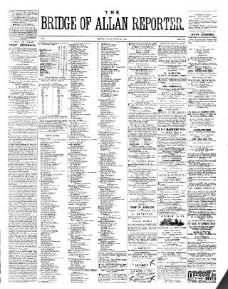 cover page of Bridge of Allan Reporter published on August 2, 1884