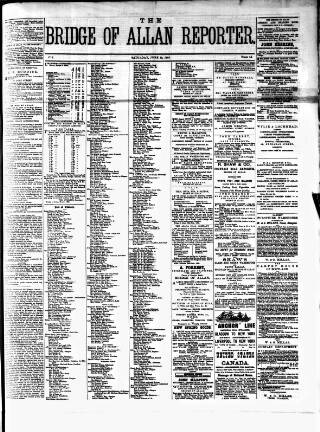 cover page of Bridge of Allan Reporter published on June 13, 1885