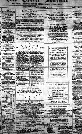 cover page of Crieff Journal published on September 29, 1882