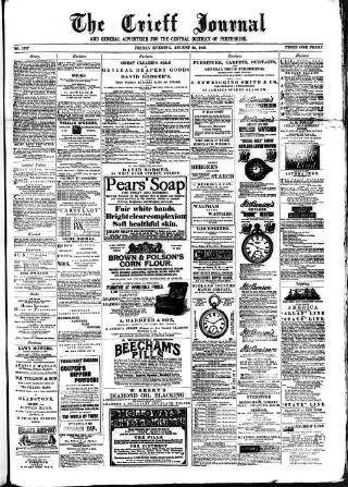 cover page of Crieff Journal published on August 28, 1891