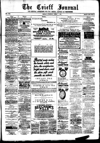 cover page of Crieff Journal published on April 1, 1892