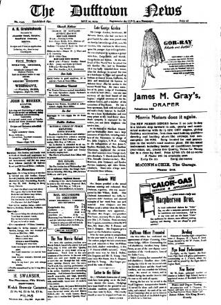 cover page of Dufftown News and Speyside Advertiser published on May 22, 1954