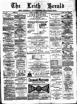 cover page of Leith Herald published on June 13, 1885