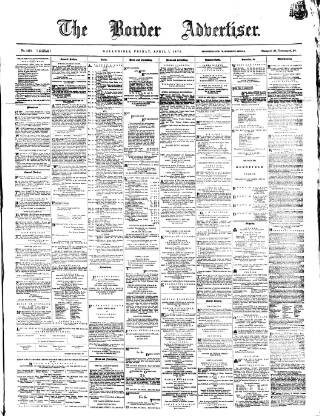 cover page of Border Advertiser published on April 1, 1870