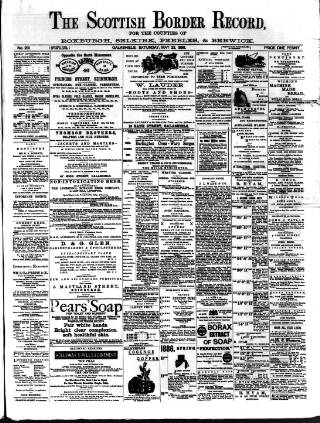 cover page of Scottish Border Record published on May 22, 1886