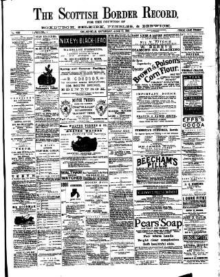 cover page of Scottish Border Record published on June 13, 1891