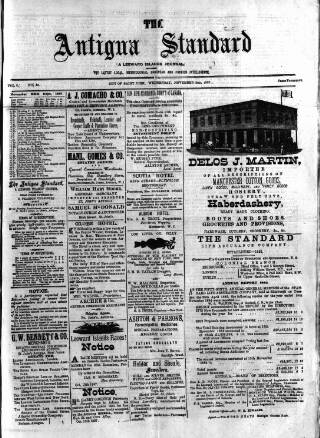 cover page of Antigua Standard published on November 2, 1887
