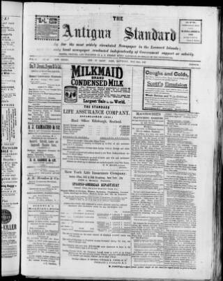 cover page of Antigua Standard published on May 22, 1897