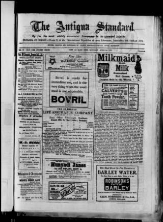 cover page of Antigua Standard published on April 1, 1905
