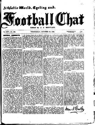 cover page of Athletic Chat published on October 28, 1908