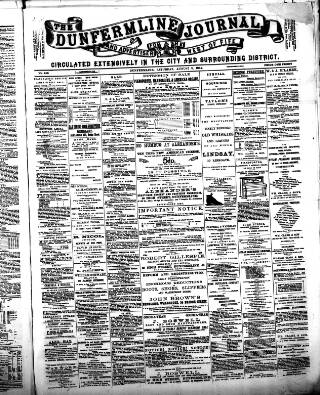 cover page of Dunfermline Journal published on August 2, 1884